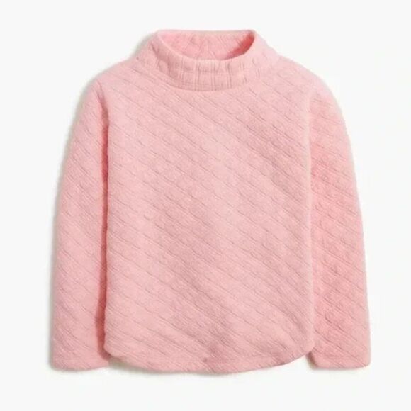 Crewcuts factory bu362 pink Girls' quilted mockneck pullover sie Small NWT - Picture 1 of 6